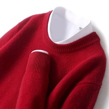 Hot Sale Cashmere Men's Sweater O-Neck Knitted Jumpers Long Sleeve Male Pullover