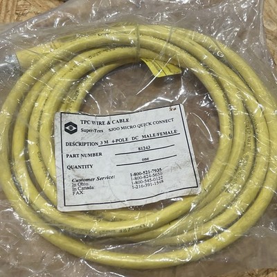 TPC WIRE & CABLE 81243 3M 4P DC F/M, New, Free Shipping 