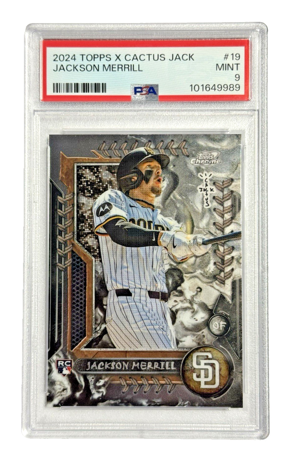 2024 Topps x Cactus Jack Jackson Merrill Chrome RC Rookie Card #19 PSA Mint 9