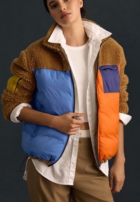 New Anthropologie x Kule Krispie Colorblock Fleece Jacket Sz XS Coat