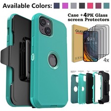 For iPhone 14 Plus Case With Belt Clip Heavy Shockproof Cover 4+Screen Protector