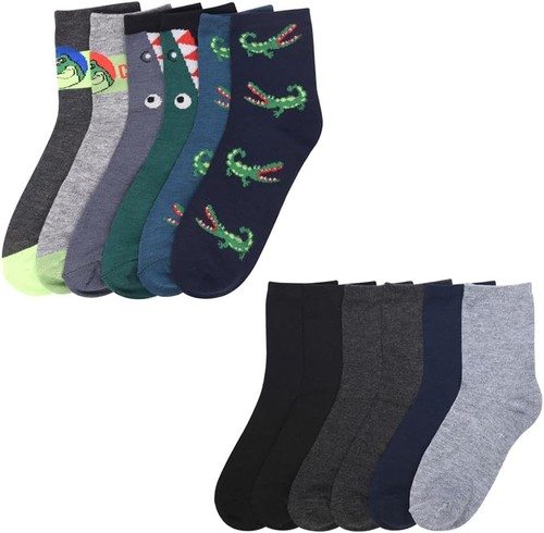 6 Pairs Kids Boys Design Crew Socks Size 6-8 Animal Prints Novelty Wholesale... - Picture 2 of 6