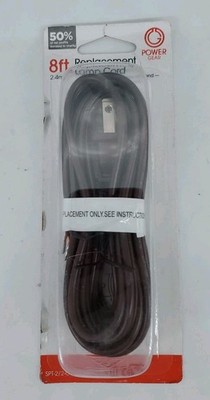 Power Gear 8 Ft Lamp Cord, Polarized Molded Plug, 2-Prong, Replacement Jasco