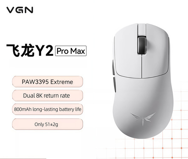 VGN Dragonfly Y2 Pro Max Ratón Inalámbrico Ultraligero para Juegos Ergonómico