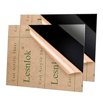 Lesnlok 8 x 1Black Acrylic Sheet 1/8 inch Thick 3mm Pieces Black 8 x 12 x 1/8 2