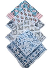 4 PCS Cotton Bandana 21x21 Inch Headband Hair Scarf Kerchief For Women Men