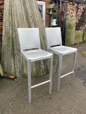 Pair Highly Engineered Aluminium Bar Stools by Emeco - Philippe Starck Design