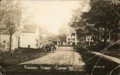 CANTON MAINE ME Pleasant Street Antique RPPC REAL PHOTO POSTCARD