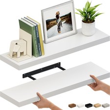 Floating Shelves for Wall, 36" Wood Wall Shelf Set of 2, with Invisible Brack...