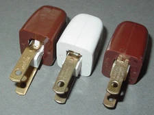 3 Vintage Academy Quick Clamp Plug Lot Lamp Fan Radio Electrical Brown Parts USA