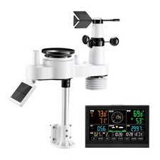 7-in-1 Wireless Weather Station 7.5 In Display Indoor Outdoor Thermometer Sensor