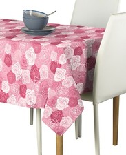 Pink Outlined Roses Signature Tablecloth Assorted Sizes
