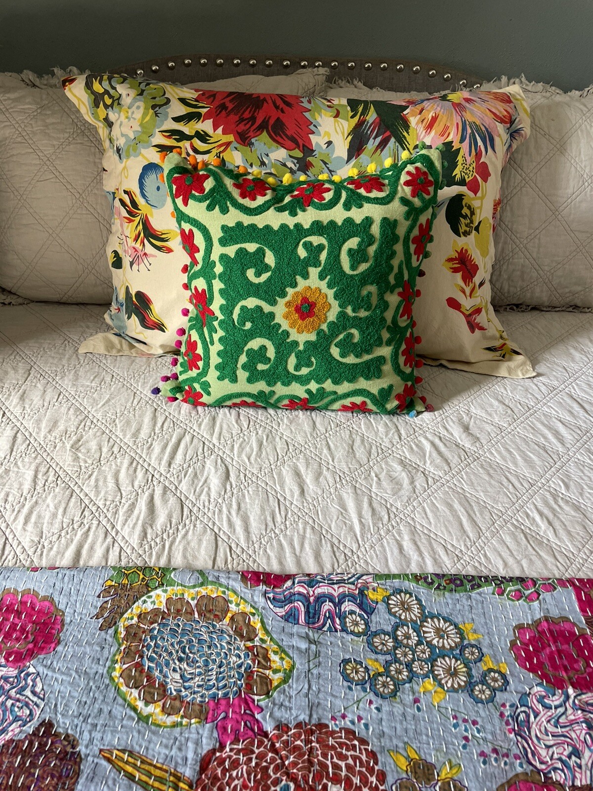 Hand Embroidered Suzani Pillow Cover. eBay
