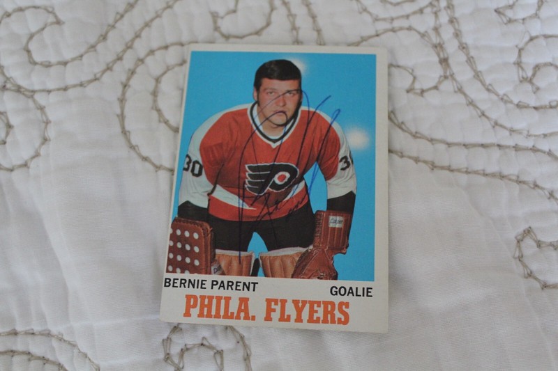 Autograph Hockey Card Topps 1970-71 #78 Bernie Parent Flyers HOF