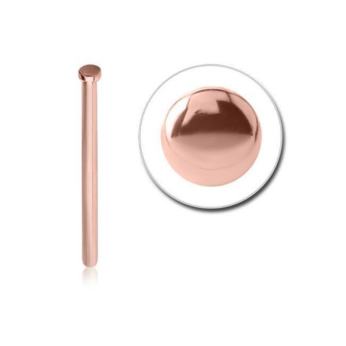 Rose Gold 316L Surgical Steel Nose Screw Straight L Bend Stud Ring 1.5mm Disc - Picture 3 of 6