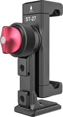 Metal Phone Tripod Mount 3 Cold Shoes & Arca Port, 360° Smartphone Tripod Adapte