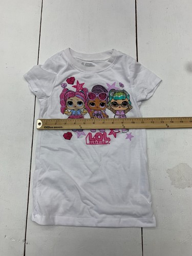 LOL Suprise Girls White Graphic Print Short Sleeve Shirt Size 6 - Bild 4 von 5