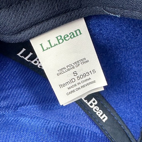 LL Bean Fuzzy Blue Fleece Winter Baseball Hat Small With Ear Flaps RARE Find! - 第 6/6 張圖片