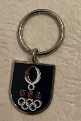 OLYMPICS Key Chain 1984 Olympic Games Aminco Los Angeles Metal Rings