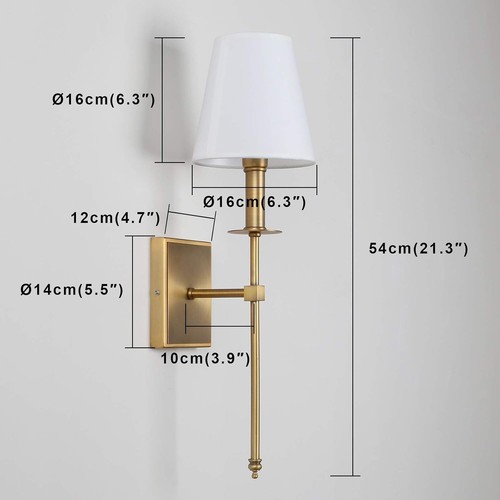 Single Classic Rustic Industrial Wall Sconce Lighting Fixture with Fabric Shade - Picture 4 of 13