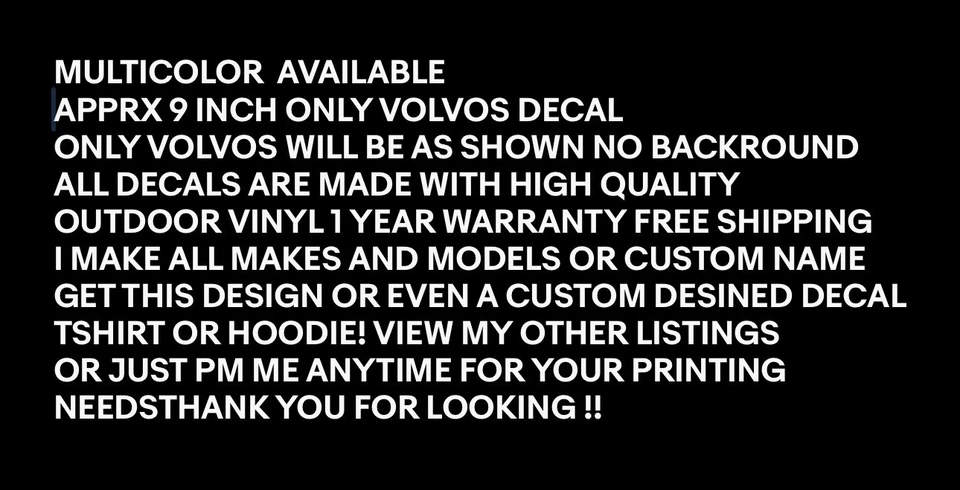 SOLO VOLVOS CALCOMANÍA ADHESIVA ALTA CALIDAD Ventiladores VOLVO 240 XC60 Y Más Foto 2 de 2