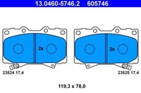 ATE 13.0460-5746.2 Bremsbelagsatz, Scheibenbremse FüR Lexus Toyota
