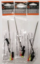 FWB-2 3 packs CELSIUS Ice Fishing Wire Spring Bobbers 6 total Hi VisTip