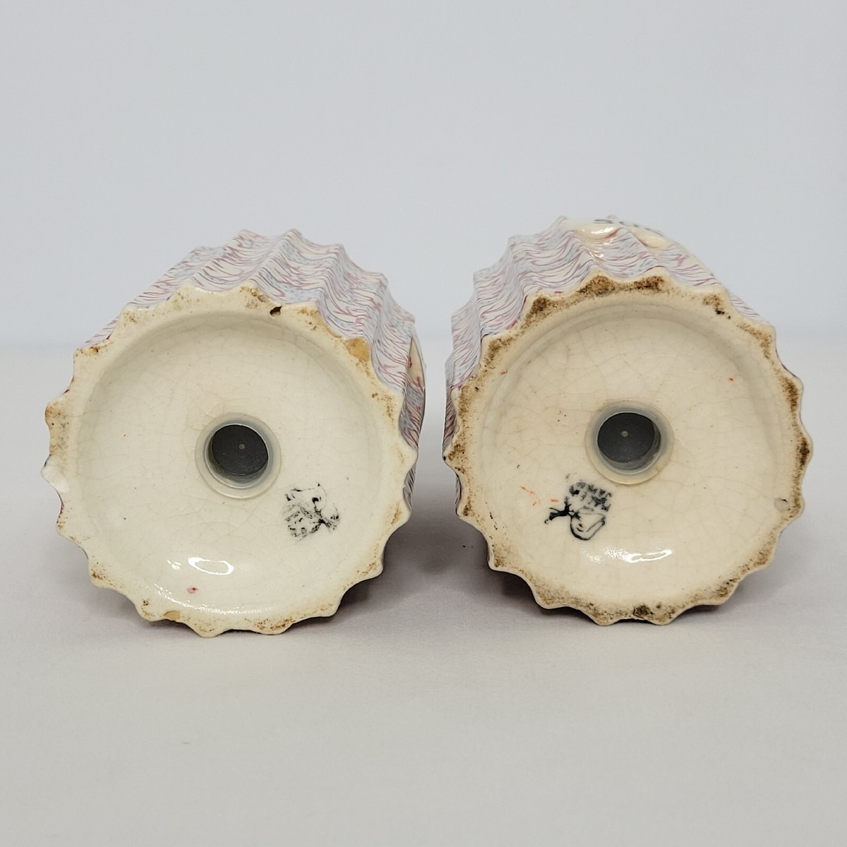 Set of 2 Vintage Japanese Ceramic Crazed Chintz Sugar Flour
