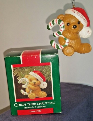 Hallmark Ornament Lot Child's 3rd (Dated '89), 4th ('90) & 5th ('91) Christmas - Picture 4 of 8
