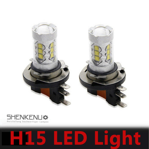 For Mercedes A-Class W176 DRL Daytime Running Light White Headlight Bulbs 2x H15 - Picture 5 of 12