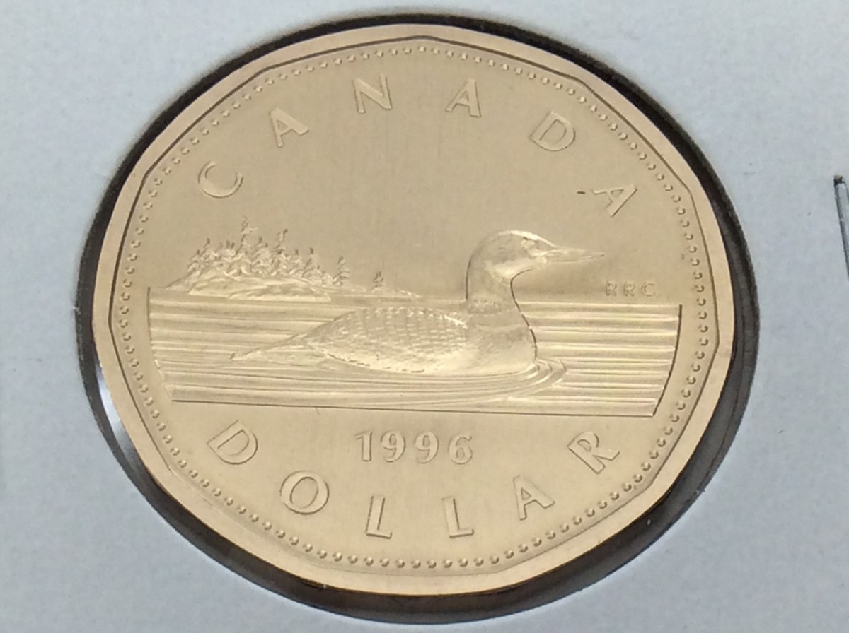 カナダ 1996年未流通コイン ルーニー　専用ケース 1996 Canada 1 One Dollar Loonie Canadian Brilliant