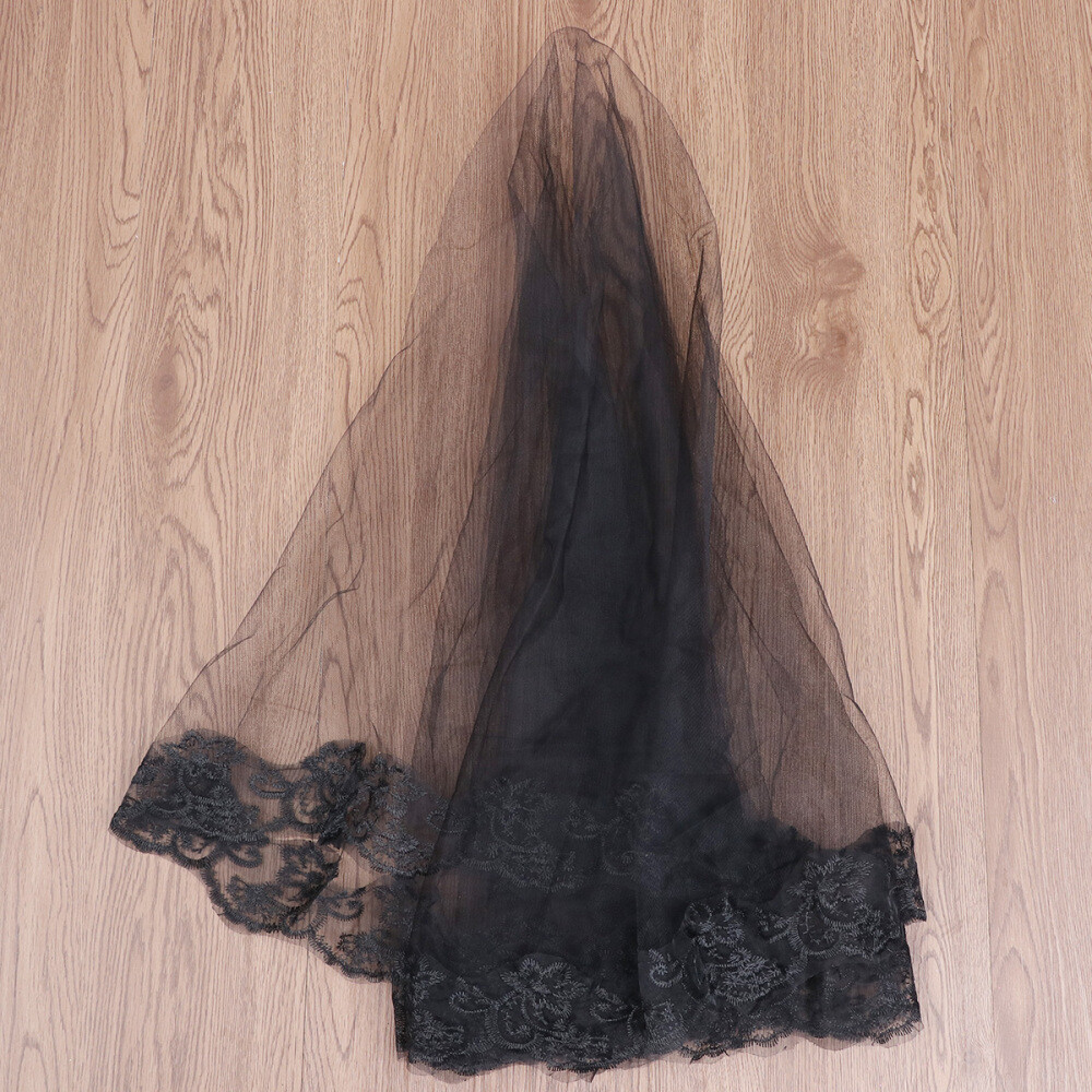 Wedding Black Veil Fingertip Veils Gothic Veil Wedding Vintage Wedding