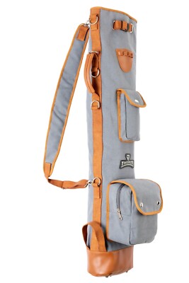 Thorza Sunday Golf Bag - Vintage Canvas and Leather Holds Up to 8 Golf Clubs
