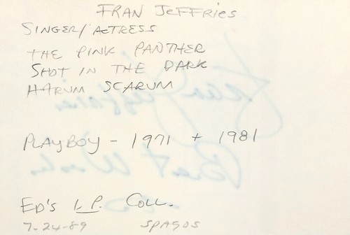 FRAN JEFFRIES Autogramm signed 4"x 6" KARTEIKARTE The Pink Panther HARUM SCARUM - Bild 3 von 6