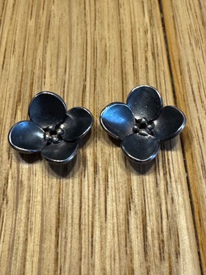 Trollbeads retired Hydrangea silver earring pendants