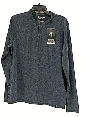 Four Laps Navy Blue LS Radius Henley Men s Shirt New Choose Size Retails $68