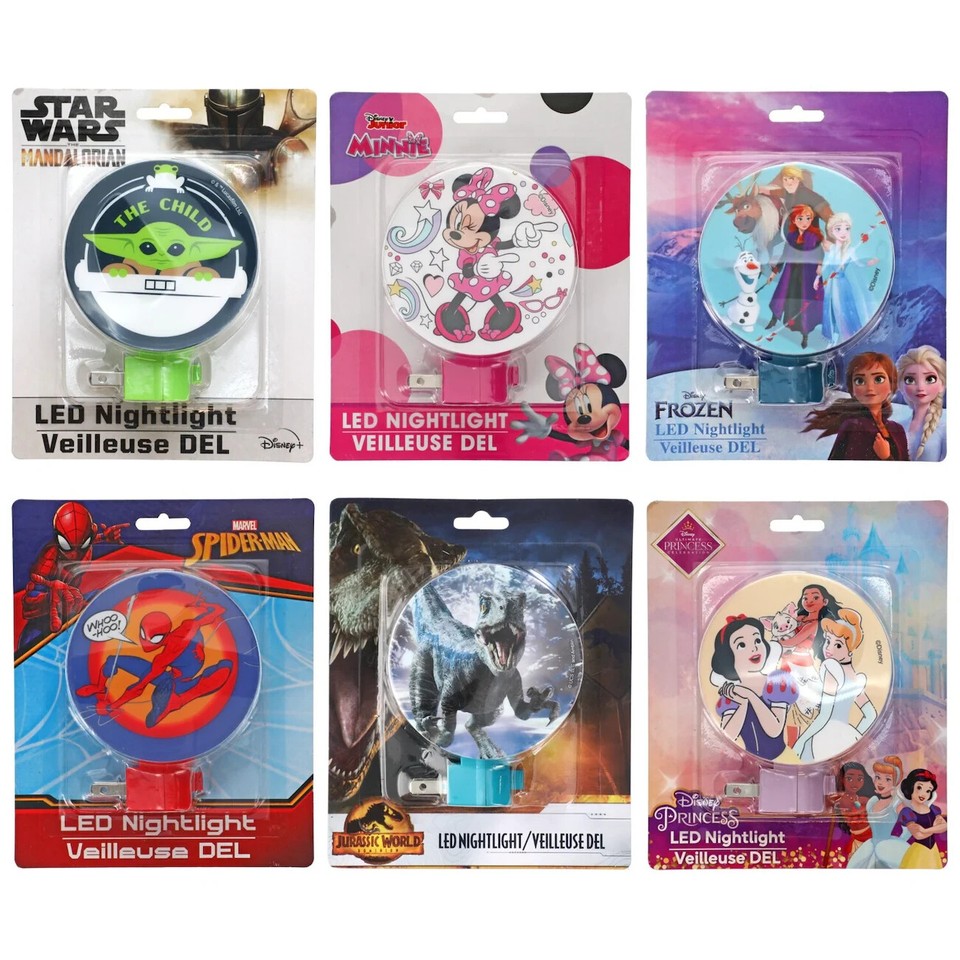 Licensed Character LED Night Light Choose 1 From 4 Favorite Children's ...