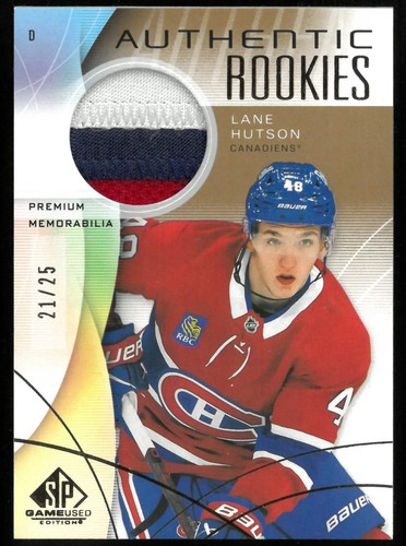 2024-25 UD SP Game Used Lane Hutson Authentic Rookies Gold Premium Memorabilia /