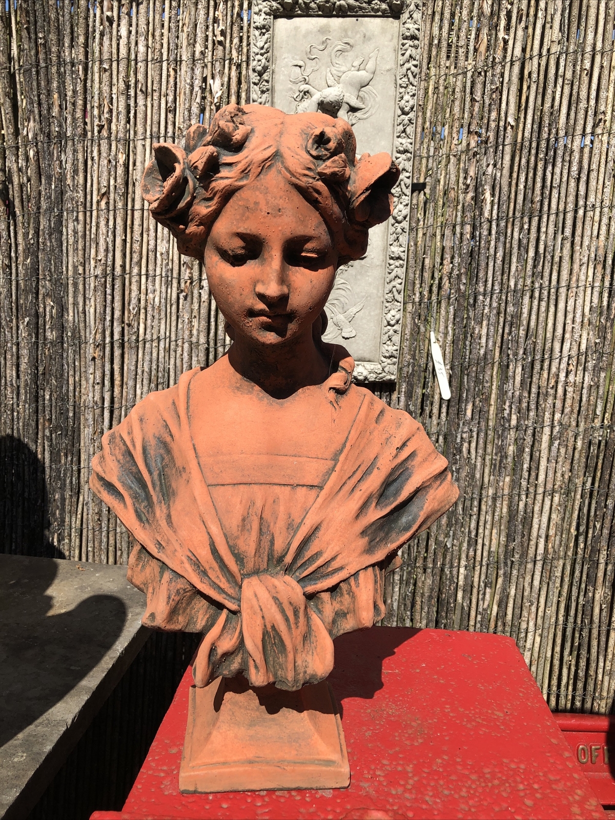French Bust terracotta stoneware female Bust Lady garden statue . eBay