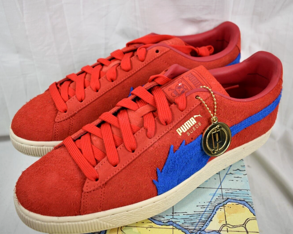 Puma x One Piece Buggy Luffy Suede Red Blue 396520-01 Men display picture 2