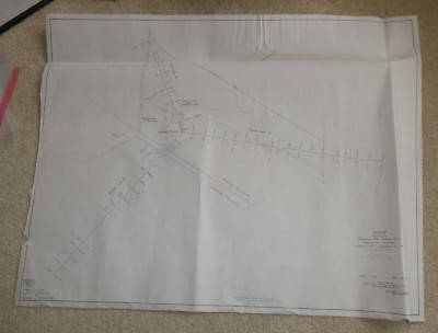 BIG Vintage 1974 Blueprint Property Map Channel #16 Tower Luzerne Co Pa