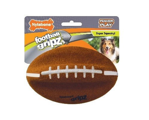 Nylabone Power Play Dog Football Gripz Football Super Squeak