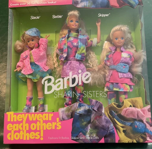 Vintage 1995 Mattel Barbie Sister Sharin Barbie, Skipper, Stacie Set  5716 NIOB