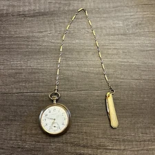 Vintage Forstner Pocket Watch Fob Chain With Pocket Watch And Knife 