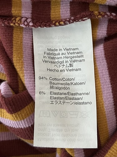 Madewell Ligero Rayas TurtlenecK Granate Rosa Amarillo XXL Algodón - Imagen 4 de 4