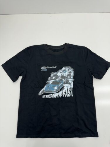  Kurzärmliges Herren-T-Shirt schwarz Auto Grafikdruck Größe 2XL - Bild 1 von 5