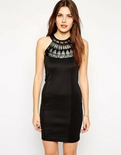 Club L Black Bodycon Dress with Hardware Detail size 10