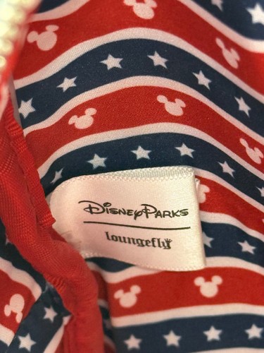 Disney Parks Minnie Mouse Americana Stars Stripes Sequined Loungefly Backpack - Picture 17 of 18