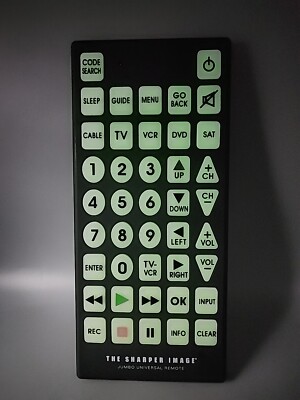 Jumbo Universal Remote Glow in the Dark by Sharper Image 11'' x 5'' x 3/4'' Tested