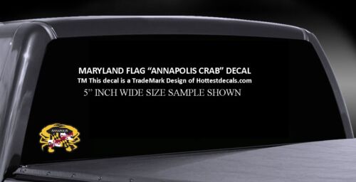 MARYLAND FLAG CRAB CAR DECAL American Annapolis Chesapeake Bay - Picture 2 of 27